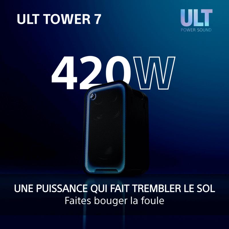 Architecture acoustique ULT Power Sound et diffusion 360 degrés de la Sony ULT Tower 7