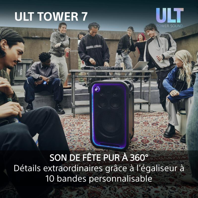 Éclairage Party Light et fonctions DJ karaoké de l'enceinte Sony ULT Tower 7