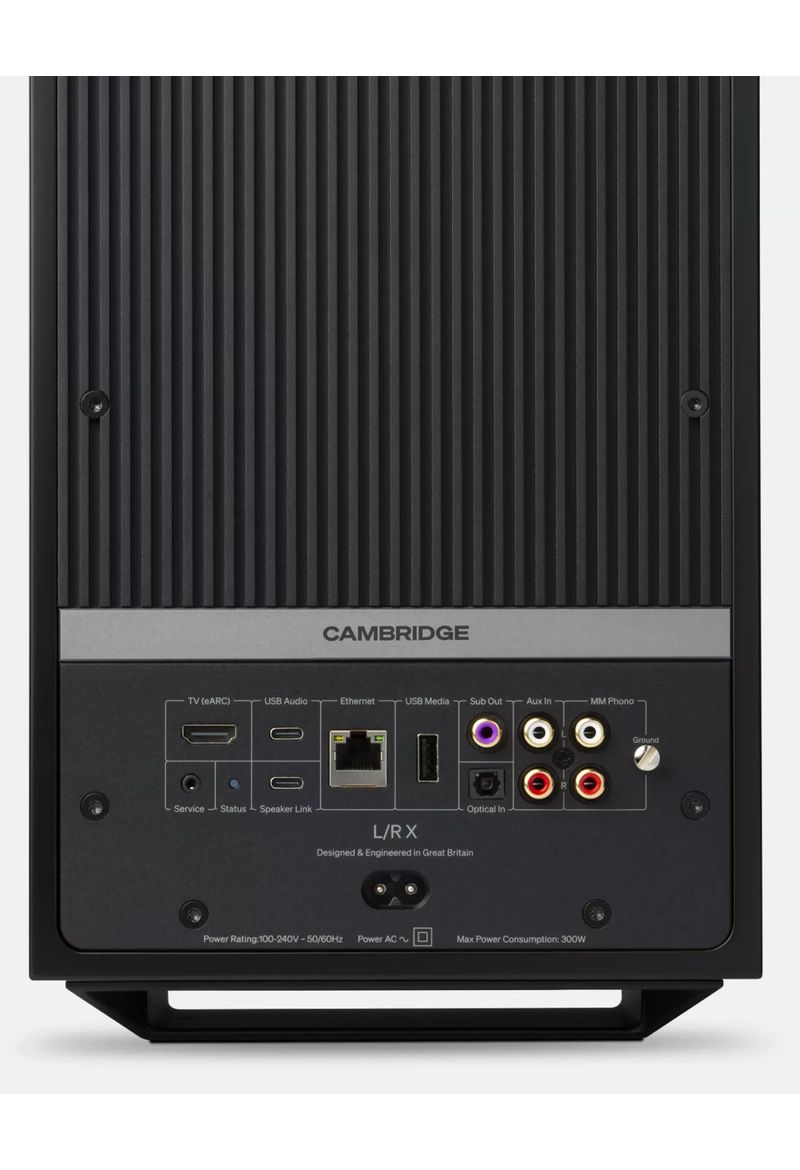 Connectique des enceintes Cambridge Audio L/R M Blanc