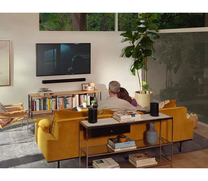 Enceinte Sonos Era 100 noire et architecture acoustique stéréo