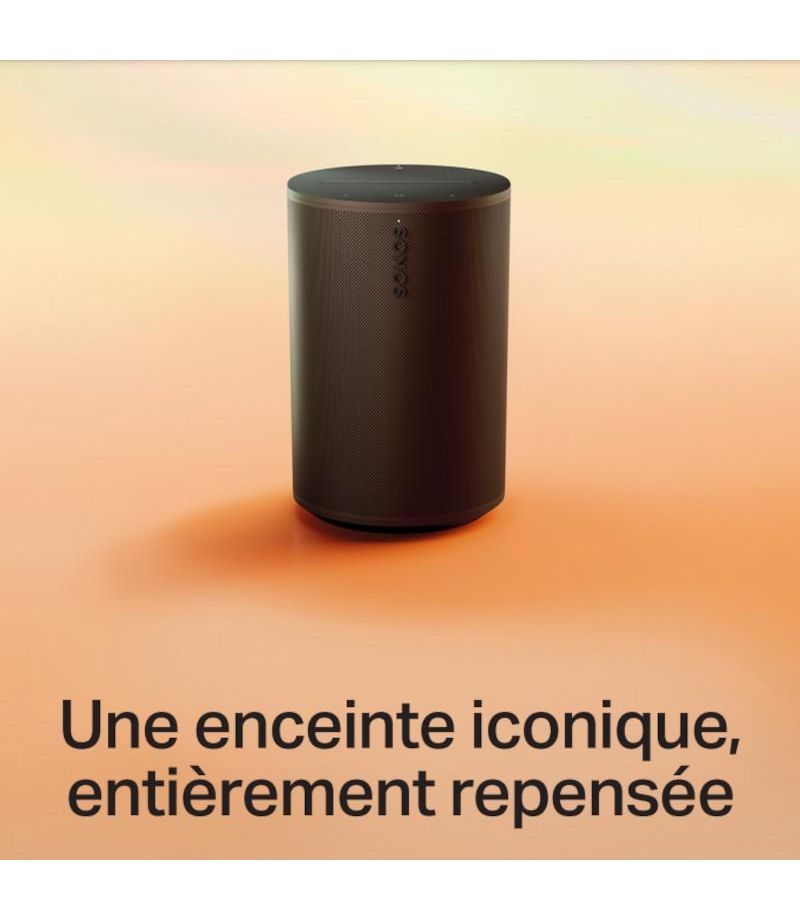 Enceinte connectée Sonos Era 100 noire dans un intérieur