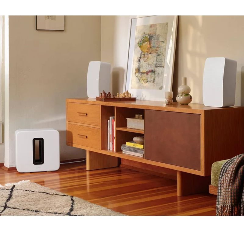 Écoute stéréo avec deux enceintes Sonos Five Blanc