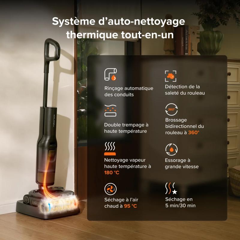 Aspirateur laveur balai Roborock F25 Steam
