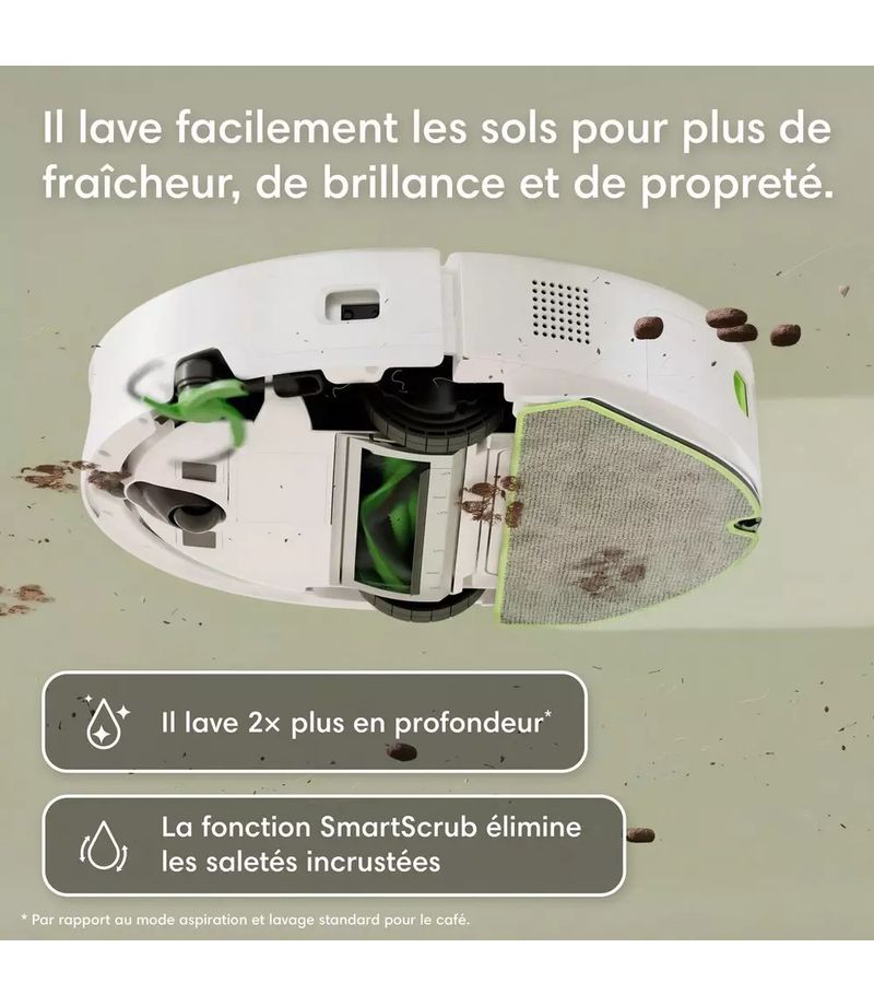 Robot aspirateur laveur iRobot Roomba 115 Blanc avec navigation LiDAR