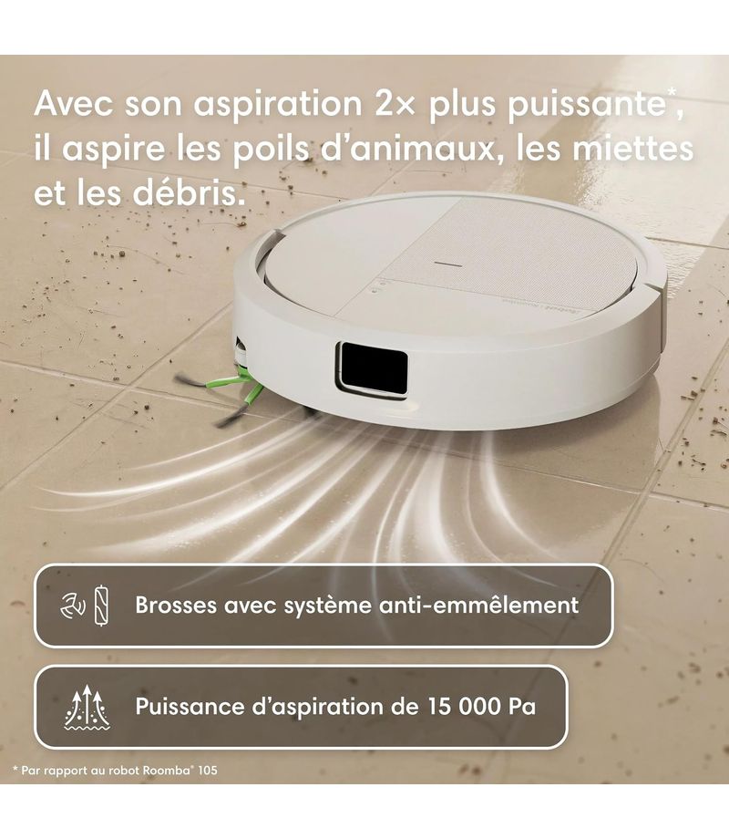 Robot aspirateur et laveur iRobot Roomba 115 Combo blanc avec base AutoEmpty