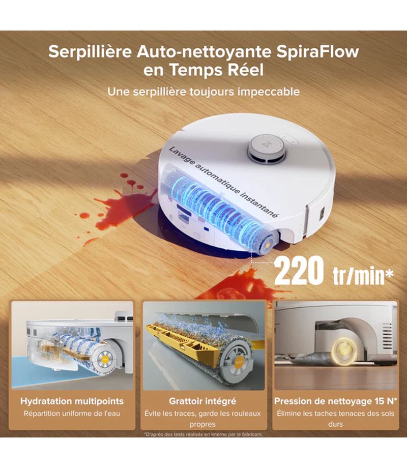 Système de lavage SpiraFlow Roborock Qrevo Curv 2 FlowX