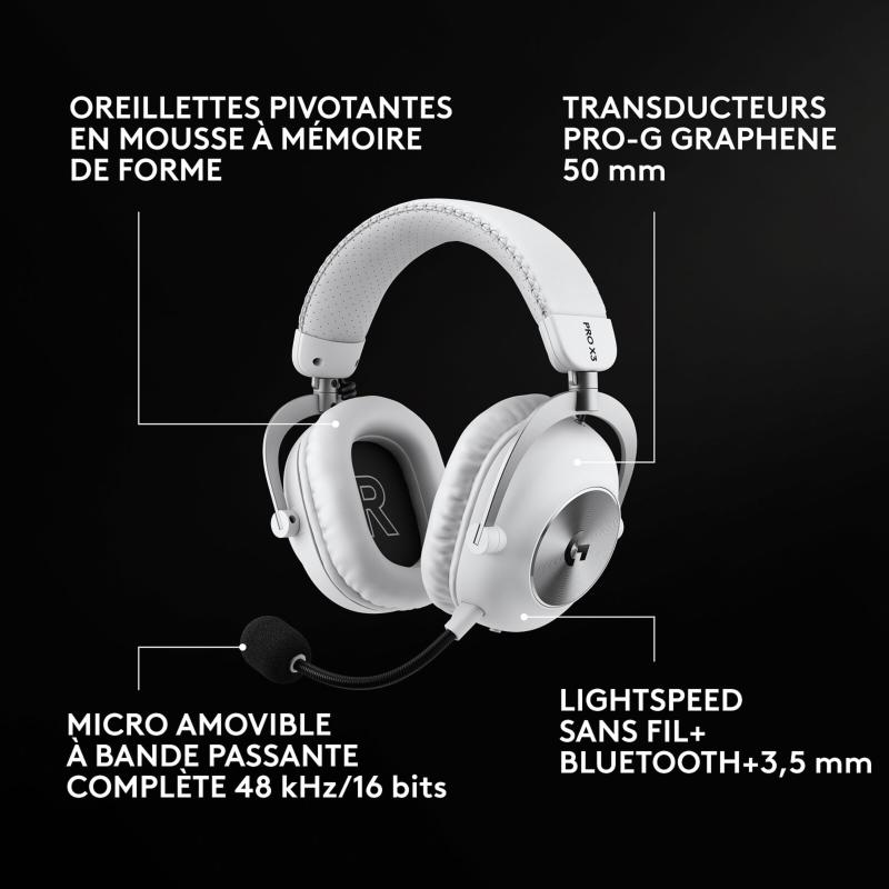 Casque gaming sans fil Logitech G Pro X 3 Lightspeed