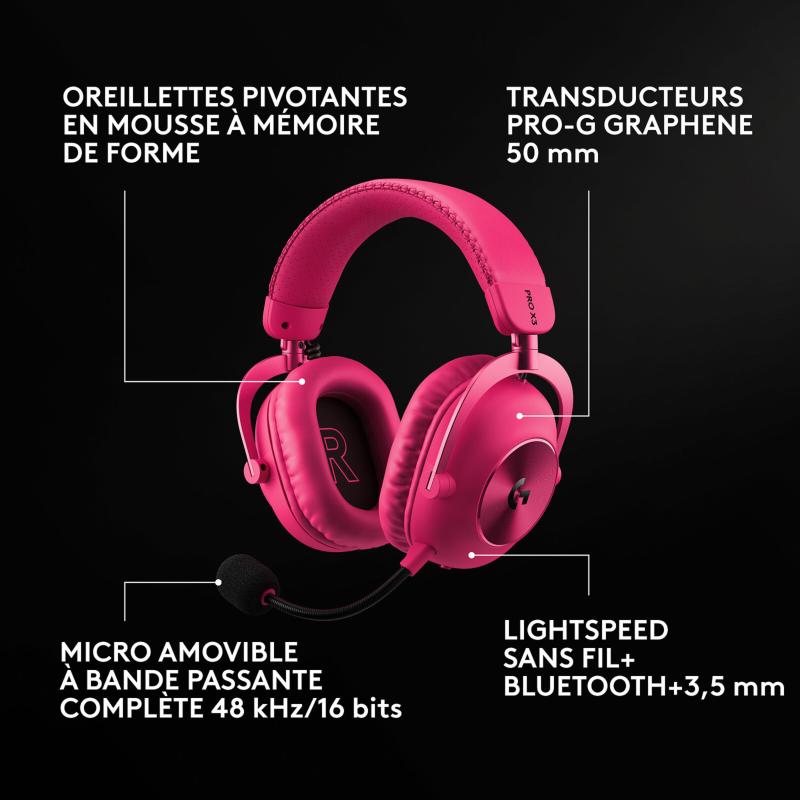 Casque gaming sans fil Logitech G Pro X 3 Lightspeed