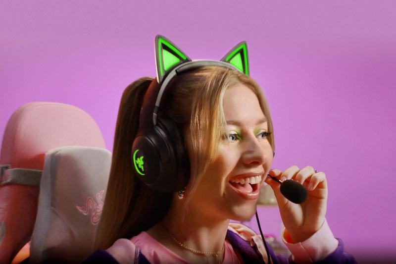 Casque Razer Kraken Kitty V2 Noir en situation