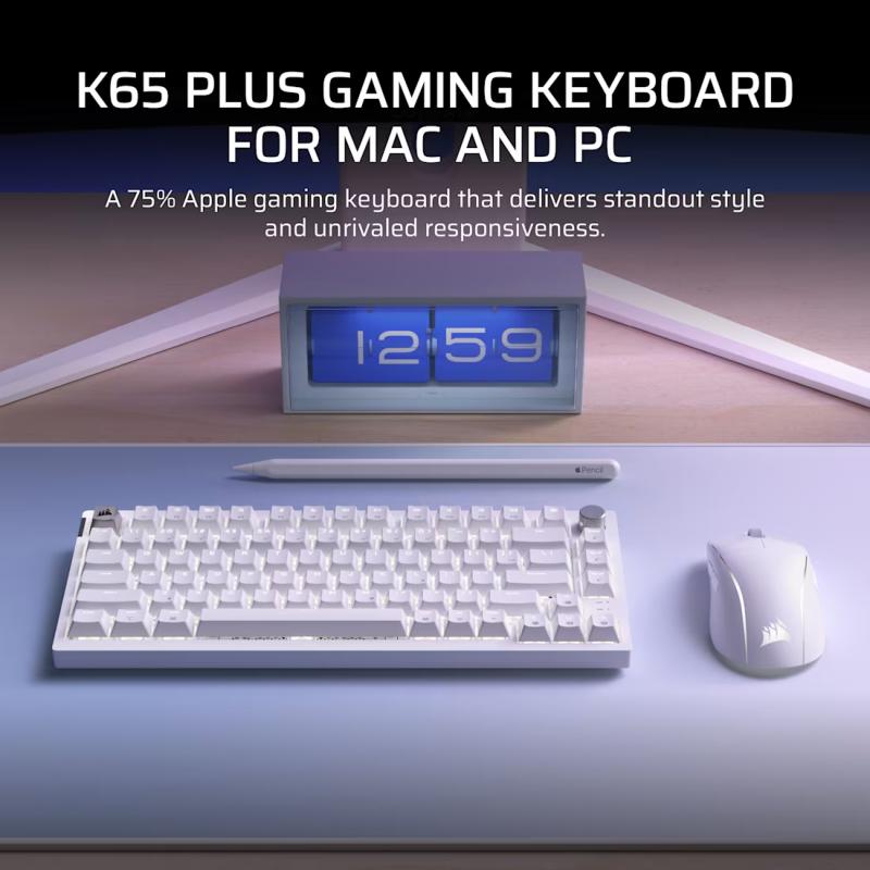Corsair K65 Plus Wireless Apple Edition Frost White