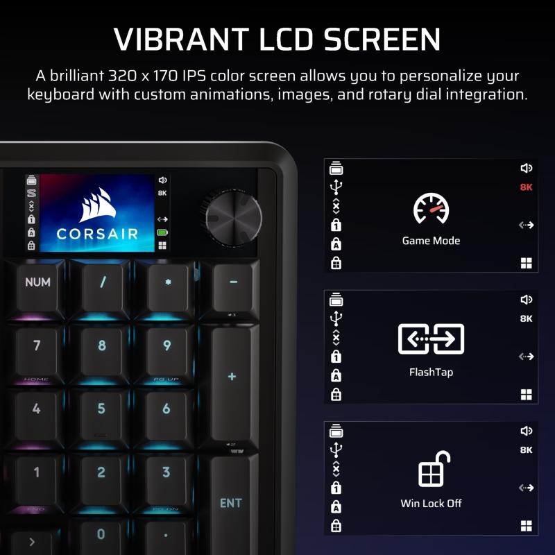 Ecran LCD du clavier Corsair VANGUARD 96 Wireless