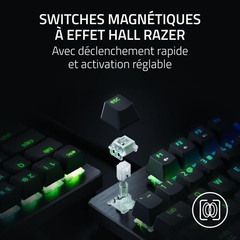 Switches magnétiques à effet Hall du Razer Huntsman V3 HE Magnetic TKL