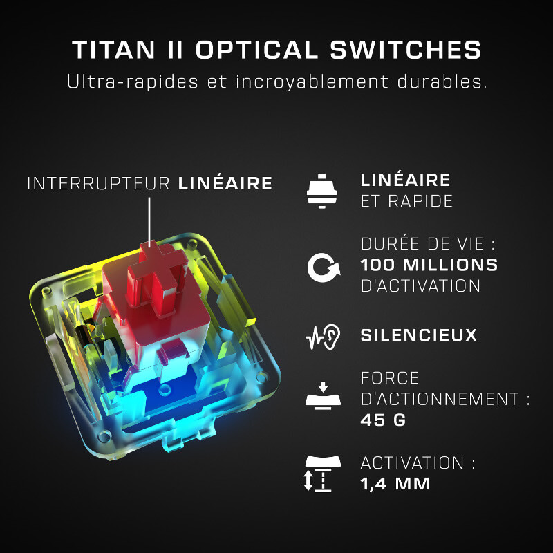 Roccat Vulcan II Mini Blanc (Switch Titan II Optique Linéaire) (AZERTY) -  Clavier Gamer - Top Achat