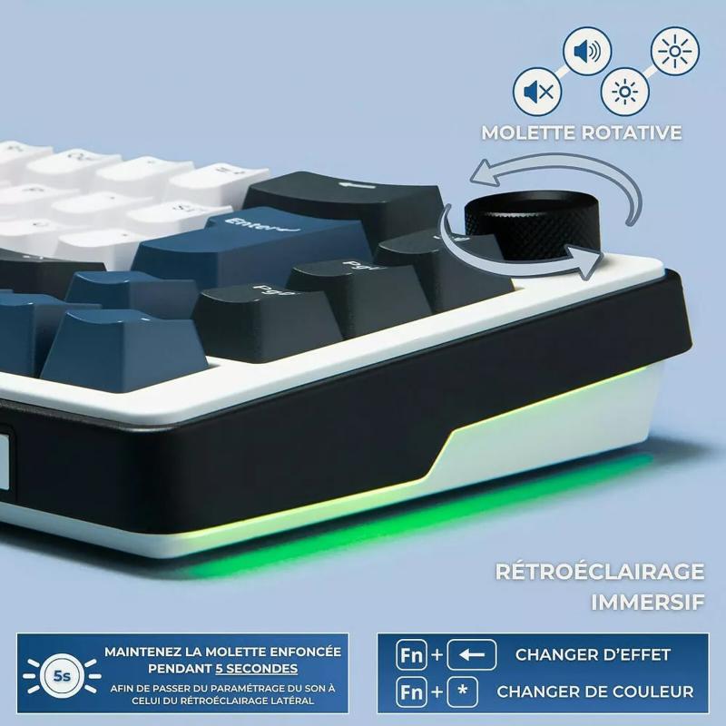 Connectivité sans fil du The G-Lab KEYZ ELITE 200 BW