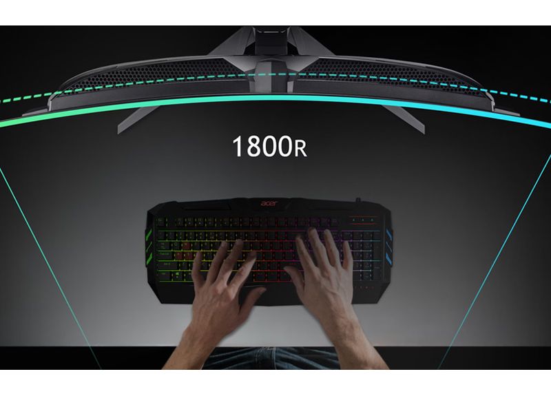 Affichage panoramique QD-OLED et courbure 1800R de l'Acer Predator X34F1bmiipphuzx