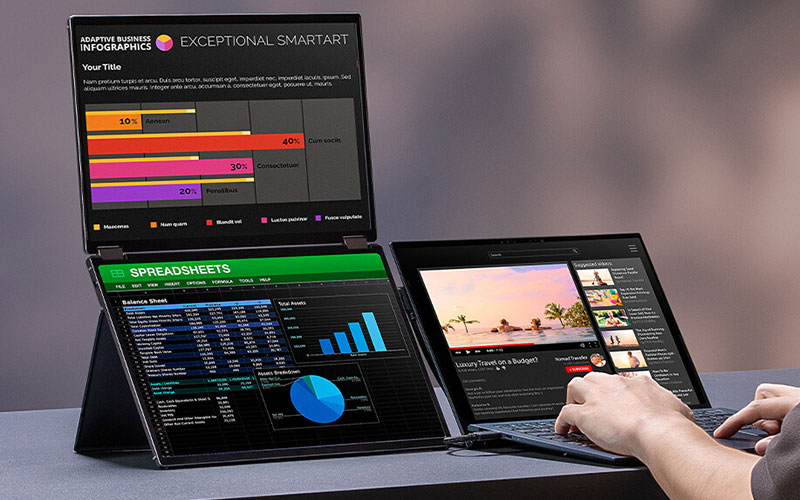 Asus ZenScreen Duo OLED MQ149CD double écran portable