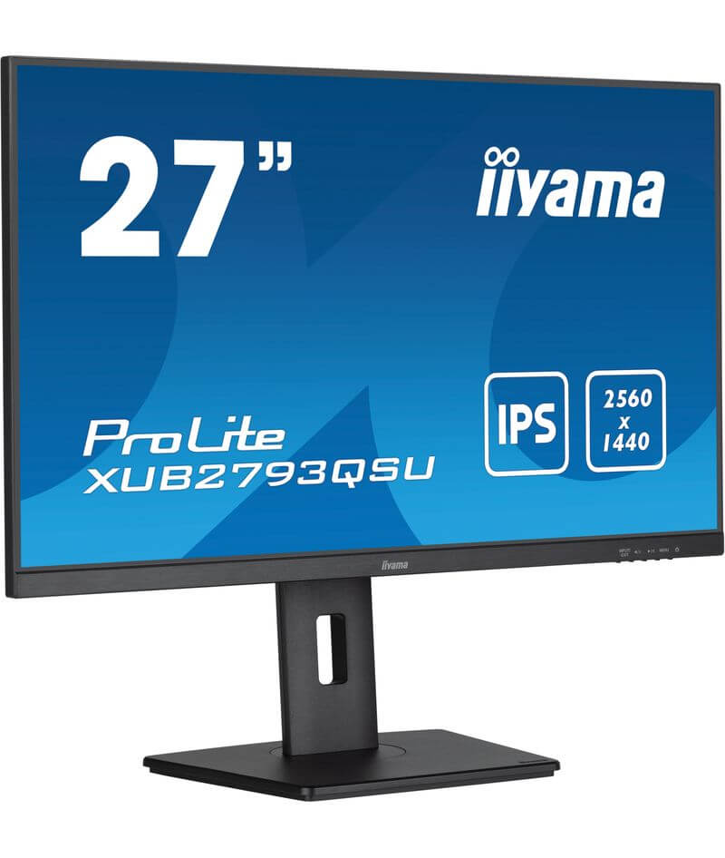 Écran Iiyama ProLite XUB2793QSU-B7 vue de 3/4 face