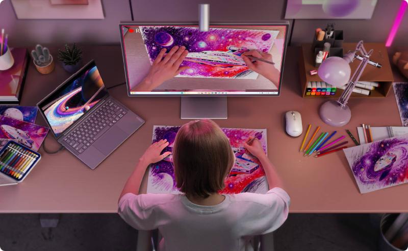 Connectique USB4 et hub du Lenovo Yoga Pro 27UD-10