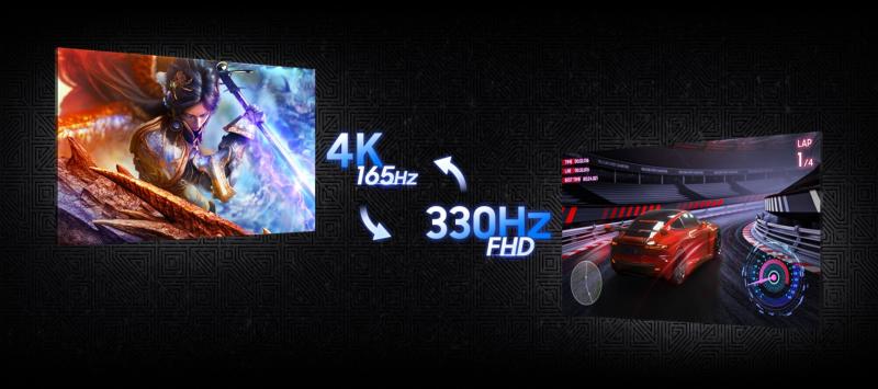 Mode Dual Mode 4K 165 Hz et Full HD 330 Hz