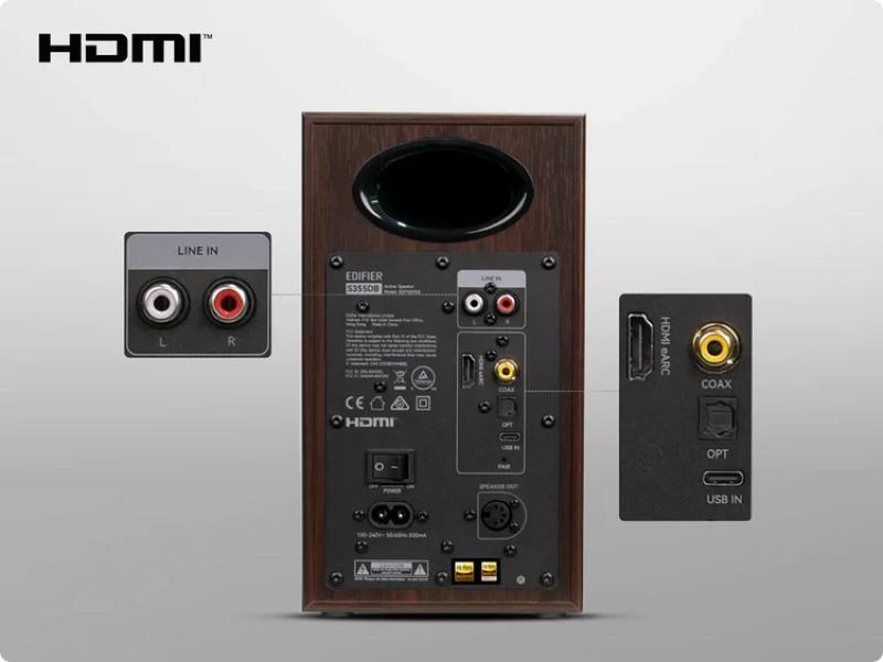 Connectique des enceintes Edifier S355DB