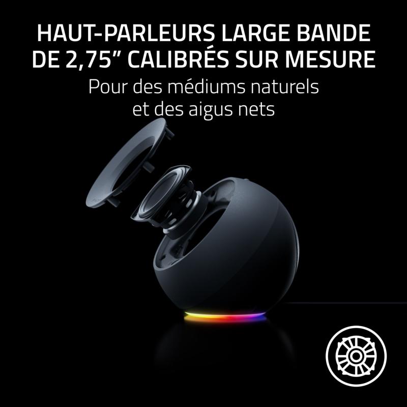 Haut-parleurs large bande de 2,75 pouces et radiateurs passifs des enceintes Razer Mako X