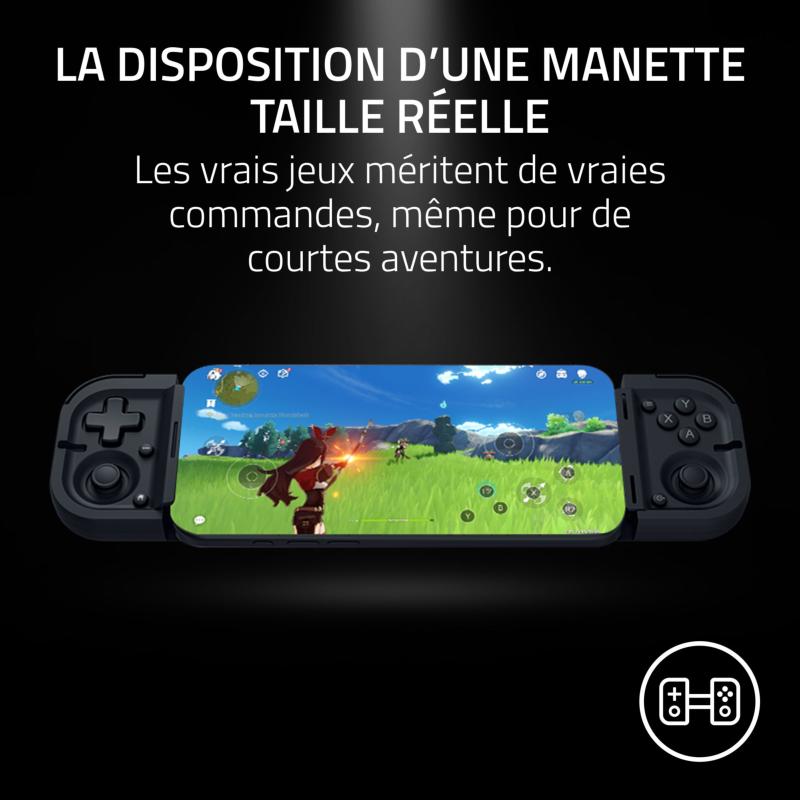 Razer Prio dépliée avec disposition complète des commandes