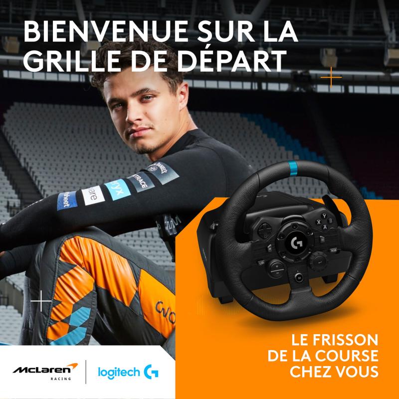 Volant de course Logitech G G923 avec pédalier pour PC