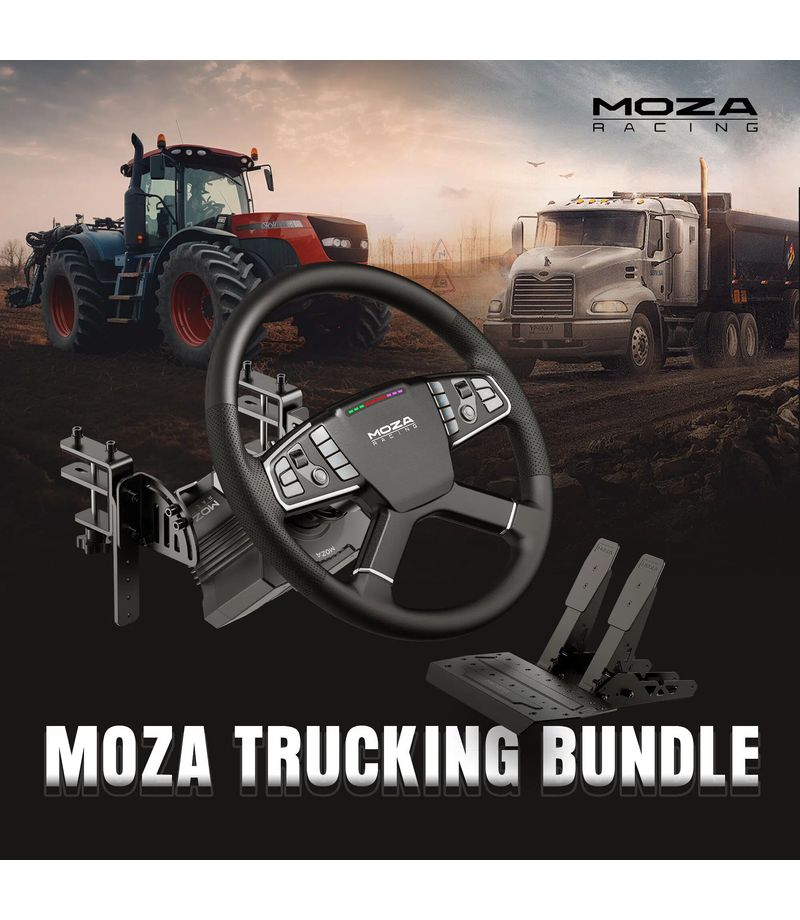 Pack MOZA R5 Pro Truck Simulator avec volant camion TSW, base Direct Drive et pédalier