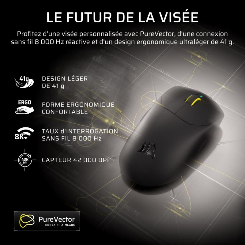 Corsair SABRE v3 PRO PureVector Ultralight Ergo avec capteur MARKSMAN X