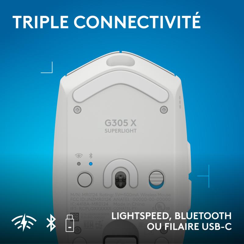 Connexion LIGHTSPEED et éclairage RVB Logitech G305 X