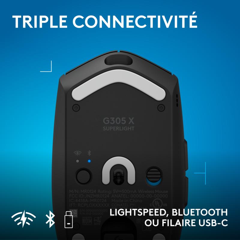 Connexion LIGHTSPEED et éclairage RVB Logitech G305 X