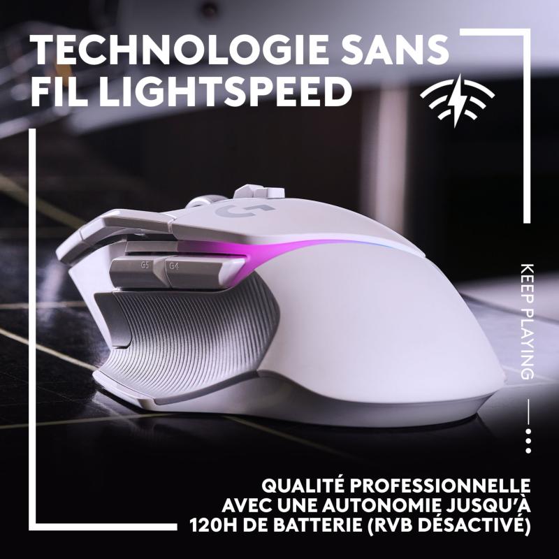 Technologie sans fil LIGHTSPEED de la souris gaming Logitech G G502X Plus