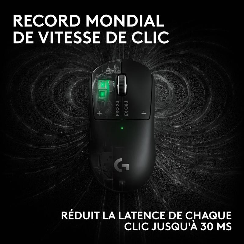 Souris gaming noire Logitech G Pro X3 Superstrike