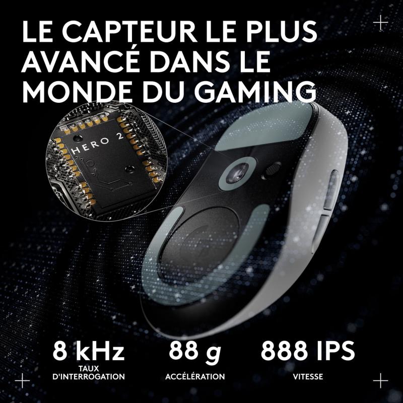 Capteur HERO 2 de la souris Logitech G Pro X Superlight 2c