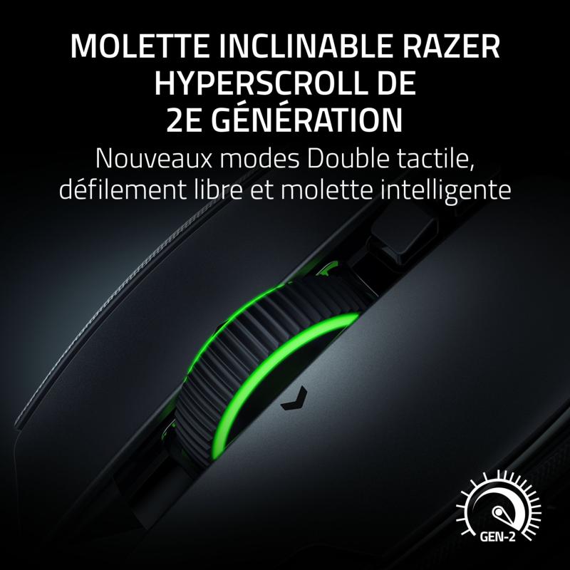 Molette HyperScroll de deuxième génération et commandes personnalisables de la Razer Basilisk V4 Pro