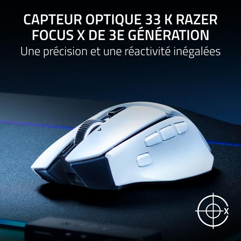 Capteur optique Focus X 33K et switches optiques de la Razer Basilisk V4 HyperSpeed