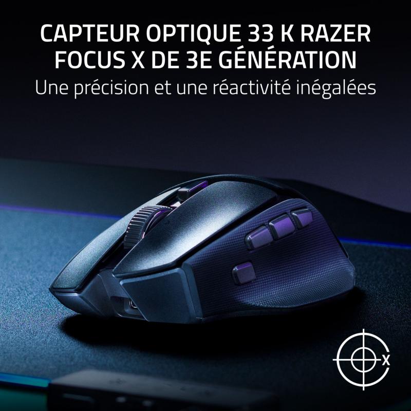 Capteur optique Focus X 33K et switches optiques de la Razer Basilisk V4 HyperSpeed