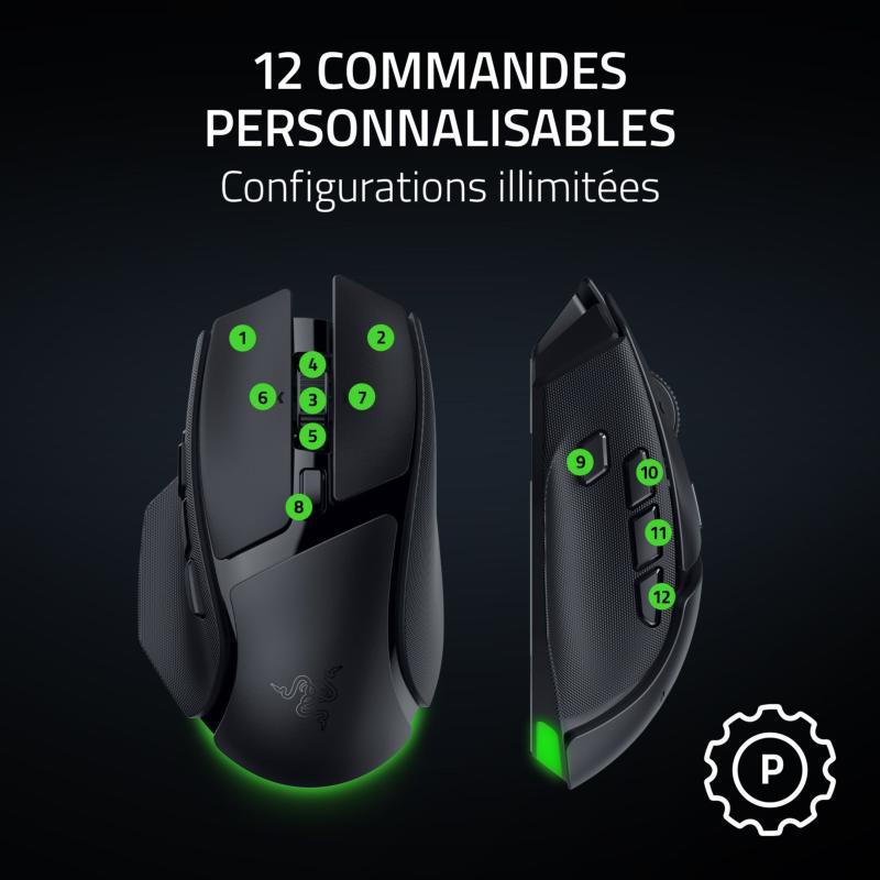 Design ergonomique et molette HyperScroll de la souris Razer Basilisk V4 HyperSpeed