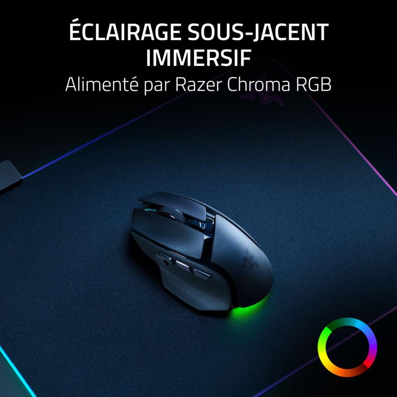 Éclairage Razer Chroma RGB et connectivité sans fil de la Basilisk V4 HyperSpeed
