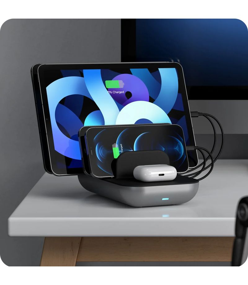Station de charge Satechi Dock5 avec ports USB-C, USB-A et recharge sans fil Qi