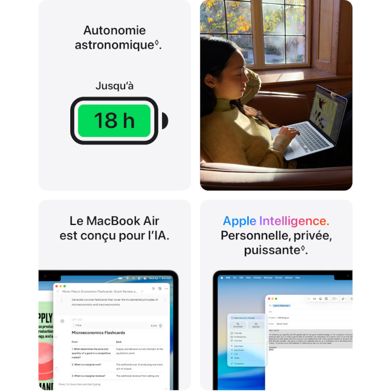 MacBook Air M5 design ultra-fin et connectivité complète
