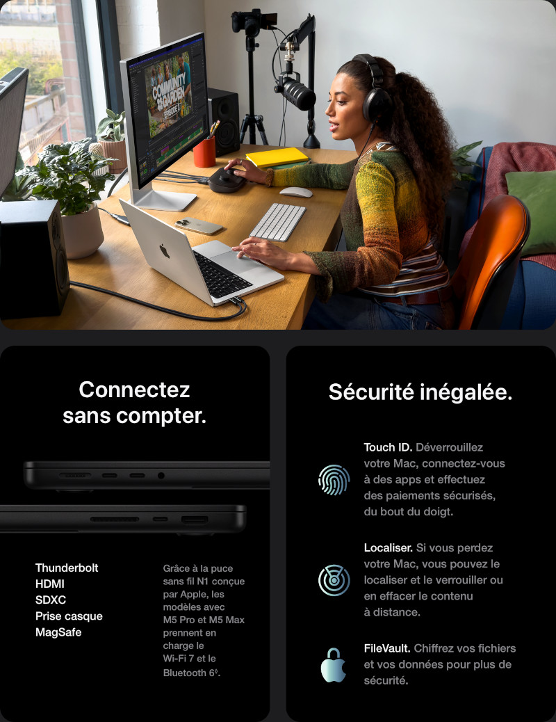 MacBook Pro connectivité ports Thunderbolt