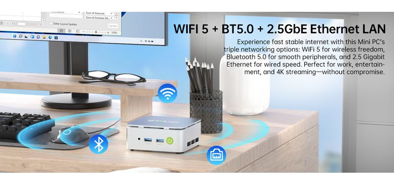 Connectique arrière du mini-PC GMKtec G10