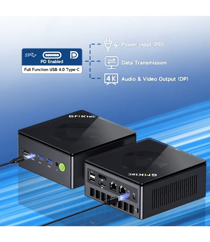 Fonctions USB4 Type-C du mini PC GMKtec NucBox K8 Plus