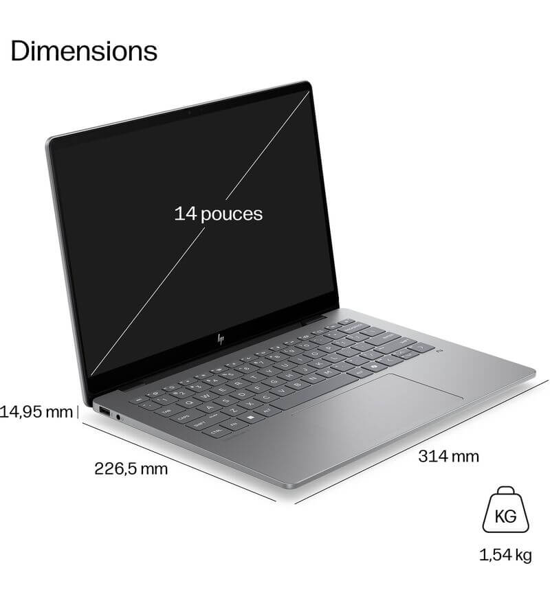 Dimensions du PC portable HP OmniBook 7 14-kh0000nf