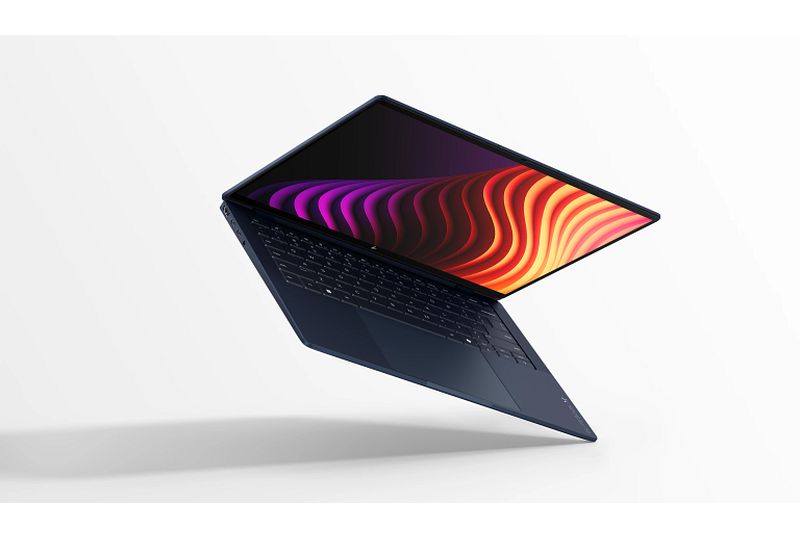 Vue en perspective du HP EliteBook X G2i 14 pouces en finition bleue