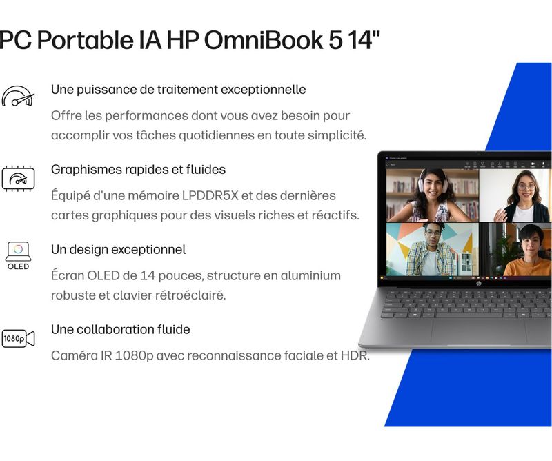 PC portable HP OmniBook 5 Next Gen AI 14-hm0007nf
