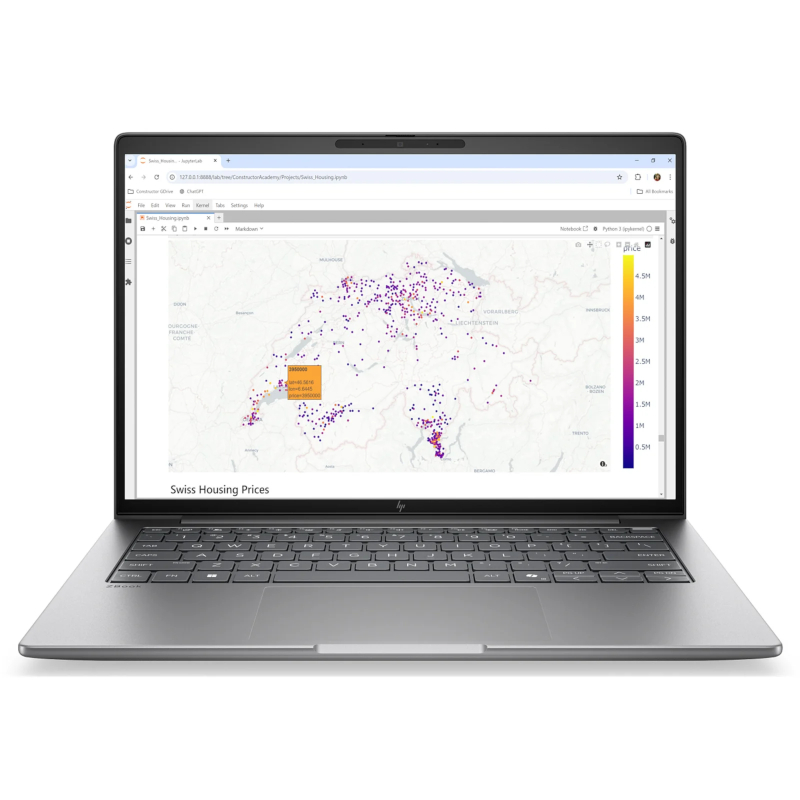 Station de travail HP ZBook 8 G2i utilisée pour la conception et la modélisation 3D