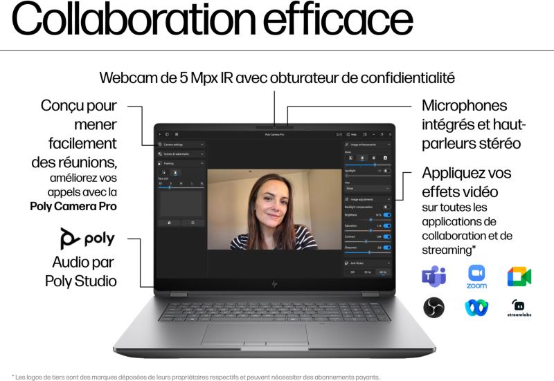 Écran 18 pouces QHD+ 165 Hz du HP ZBook Fury G1i