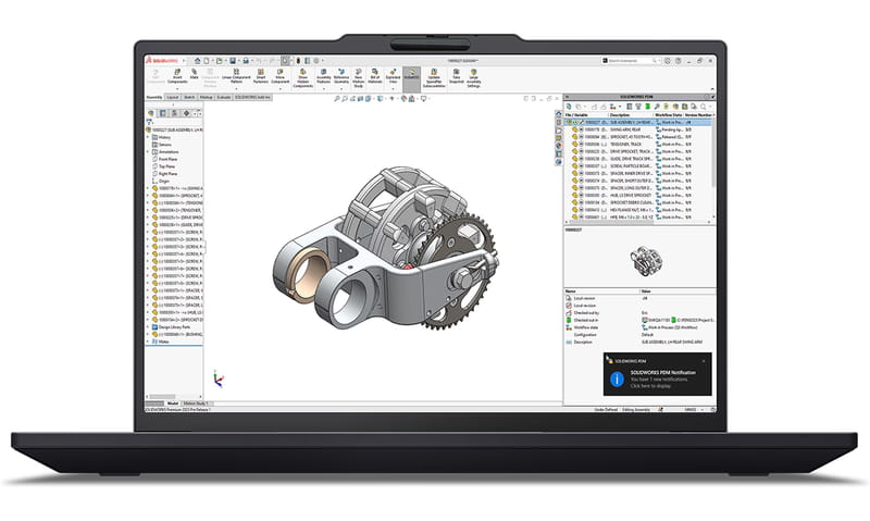 Station de travail portable Lenovo ThinkPad P14s Gen 7 avec logiciel de conception 3D